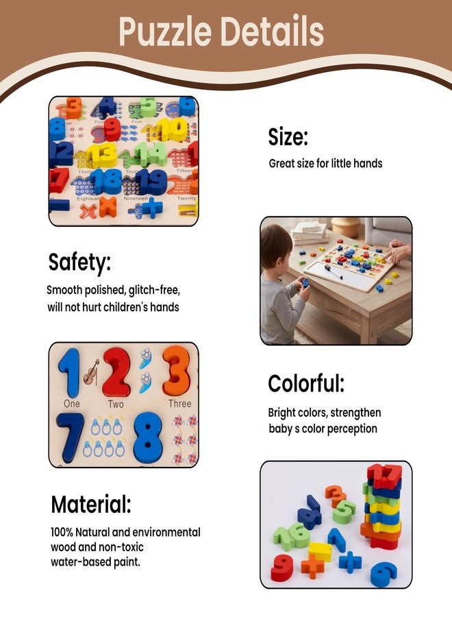 KRESHU Wooden Numbers Learning Board for Kids 1-20 | Montessori Educational Toy with Whiteboard & Marker | Math & Counting Puzzle for Toddlers & Preschool Kids | Reusable Writing Board(Ages 2-5 Years) - Image 3